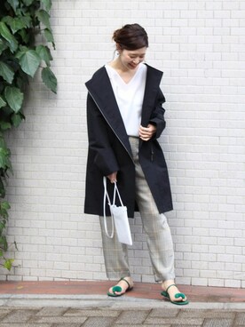 「春コート」｜akiさん（レディース・158cm）の冬コーディネート