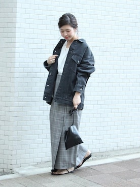 「JOURNAL STANDARD（ジャーナルスタンダード）のアイテム（デニムジャケット）」を使った、akiさん（レディース・158cm）の冬コーディネート