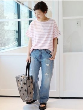 「TEMBEA（テンベア）のアイテム」を使った、akiさん（レディース・158cm）の春コーディネート