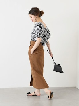 「MARROW（マロウ）のアイテム」を使った、akiさん（レディース・158cm）の夏コーディネート