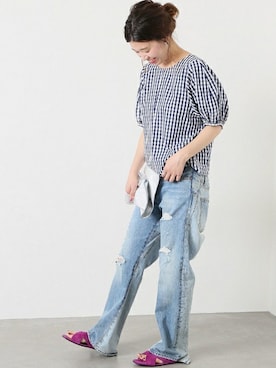 「arron（アローン）のアイテム」を使った、akiさん（レディース・158cm）の夏コーディネート