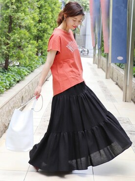 「RIDING HIGH（ライディングハイ）のアイテム」を使った、akiさん（レディース・158cm）の夏コーディネート