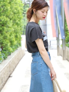 「RIDING HIGH（ライディングハイ）のアイテム」を使った、akiさん（レディース・158cm）の夏コーディネート