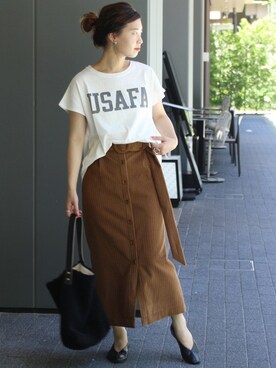 「RIDING HIGH（ライディングハイ）のアイテム」を使った、akiさん（レディース・158cm）の夏コーディネート