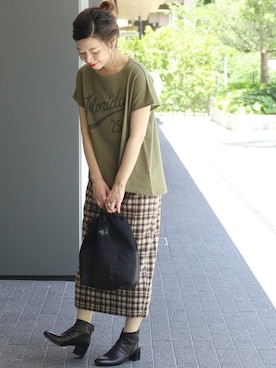 「RIDING HIGH（ライディングハイ）のアイテム」を使った、akiさん（レディース・158cm）の夏コーディネート