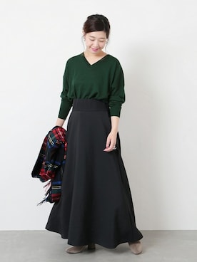 「Johnstons of Elgin（ジョンストンズオブエルガン）のアイテム」を使った、akiさん（レディース・158cm）の秋コーディネート