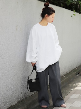 「JOURNAL STANDARD（ジャーナルスタンダード）の【GOOD GRIEF/グッド・グリーフ】クルーネックスウェット（スウェット）」を使った、akiさん（レディース・158cm）の秋コーディネート