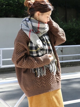 「TWEED MILL（ツイードミル）のアイテム」を使った、akiさん（レディース・158cm）の秋コーディネート