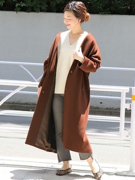 「ホワイトニット」｜akiさん（レディース・158cm）の秋コーディネート
