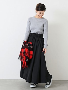 「Johnstons of Elgin（ジョンストンズオブエルガン）のアイテム」を使った、akiさん（レディース・158cm）の冬コーディネート