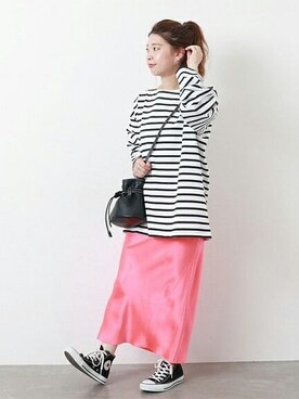 「LEMINOR（ルミノール）のアイテム」を使った、akiさん（レディース・158cm）の夏コーディネート