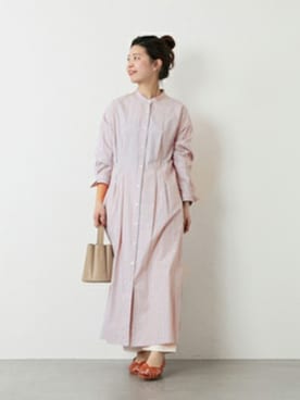 「ストライプワンピース」｜akiさん（レディース・158cm）の冬コーディネート