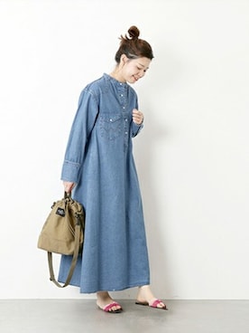 「Wrangler」｜「アイテム（ワンピース/ドレス）」を使った、akiさん（レディース・158cm）の冬コーディネート