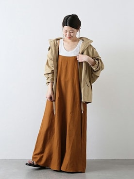 「WOOLRICH（ウールリッチ）のアイテム（その他アウター）」を使った、akiさん（レディース・158cm）の冬コーディネート
