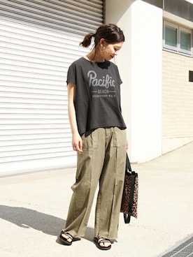 「RIDING HIGH（ライディングハイ）のアイテム」を使った、akiさん（レディース・158cm）の春コーディネート