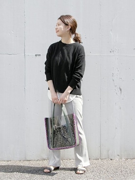 「PLAKTON（プラクトン）のアイテム」を使った、akiさん（レディース・158cm）の春コーディネート