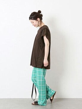 「PRE_（プレ）のアイテム」を使った、akiさん（レディース・158cm）の春コーディネート