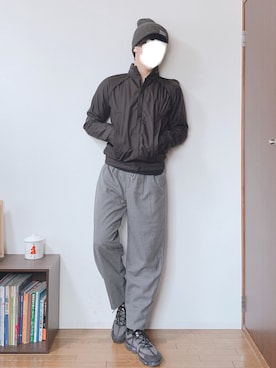 「JOHN LAWRENCE SULLIVAN（ジョンローレンスサリバン）のアイテム（ナイロンジャケット）」を使った、laikuさん（メンズ・168cm）の冬コーディネート