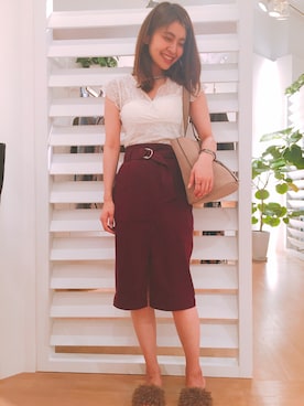 「ファーサンダル」｜MiZUKiさん（レディース・164cm）の夏コーディネート