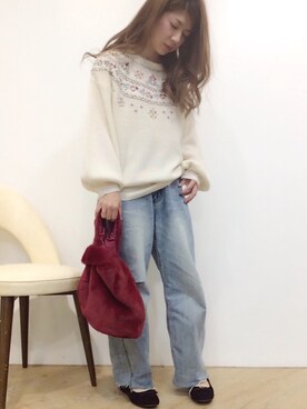 「ロングヘア」｜「アイテム（その他シューズ）」を使った、MiZUKiさん（レディース・153cm）の秋コーディネート
