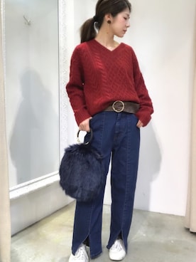 「ボルドー」｜MiZUKiさん（レディース・153cm）の秋コーディネート