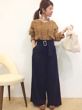 「ロングヘア」｜「アイテム（その他シューズ）」を使った、MiZUKiさん（レディース・153cm）の秋コーディネート