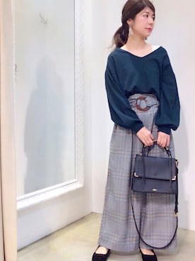 「ロングヘア」｜「アイテム（その他シューズ）」を使った、MiZUKiさん（レディース・153cm）の秋コーディネート