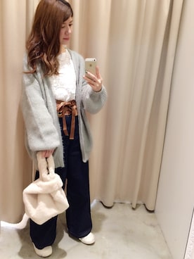 「ロングヘア」｜「アイテム（ハンドバッグ）」を使った、MiZUKiさん（レディース・153cm）の秋コーディネート