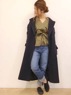 「カシュクール」｜「アイテム（その他アウター）」を使った、MiZUKiさん（レディース・153cm）の冬コーディネート
