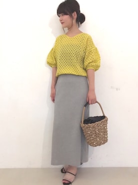 「natural couture（ナチュラルクチュール）のアイテム（イヤリング）」を使った、MiZUKiさん（レディース・162cm）の春コーディネート