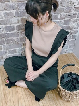 「natural couture（ナチュラルクチュール）のリボンコンフォートサンダル（その他シューズ）」を使った、MiZUKiさん（レディース・162cm）の夏コーディネート