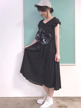 「natural couture（ナチュラルクチュール）のアイテム（イヤリング）」を使った、MiZUKiさん（レディース・162cm）の夏コーディネート