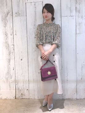 「natural couture（ナチュラルクチュール）のアイテム（イヤリング）」を使った、MiZUKiさん（レディース・161cm）の夏コーディネート