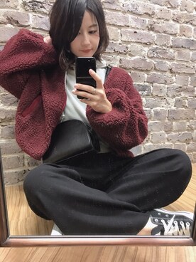 「CONVERSE（コンバース）のCONVERSE コンバース オール スター オックス / ALL STAR OX(BLACK) 32160321（スニーカー）」を使った、MiZUKiさん（レディース・161cm）の秋コーディネート