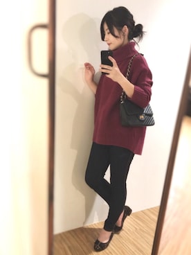 「natural couture（ナチュラルクチュール）のアイテム（イヤリング）」を使った、MiZUKiさん（レディース・160cm）の秋コーディネート