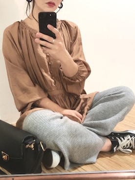 「CONVERSE（コンバース）のconverse（コンバース） ALL STAR OX（オールスターOX）（スニーカー）」を使った、MiZUKiさん（レディース・160cm）の秋コーディネート