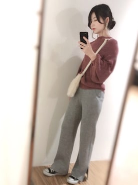 「CONVERSE（コンバース）のCONVERSE コンバース オール スター オックス / ALL STAR OX(BLACK) 32160321（スニーカー）」を使った、MiZUKiさん（レディース・160cm）の秋コーディネート