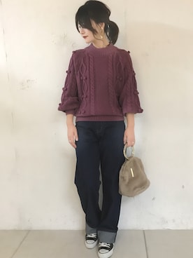「CONVERSE（コンバース）のCONVERSE コンバース オール スター オックス / ALL STAR OX(BLACK) 32160321（スニーカー）」を使った、MiZUKiさん（レディース・160cm）の秋コーディネート