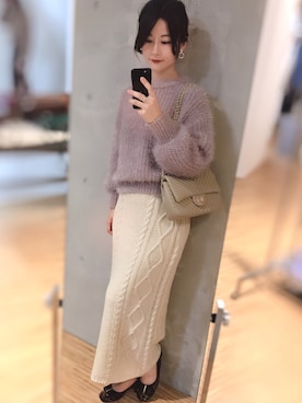 「natural couture（ナチュラルクチュール）のアイテム（イヤリング）」を使った、MiZUKiさん（レディース・160cm）の秋コーディネート