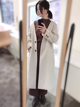 「GU（ジーユー）のアイテム（アクセサリー）」を使った、MiZUKiさん（レディース・160cm）の冬コーディネート