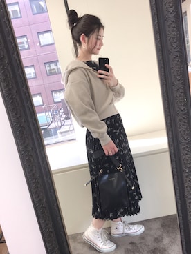 「GU（ジーユー）のアイテム（アクセサリー）」を使った、MiZUKiさん（レディース・160cm）の冬コーディネート