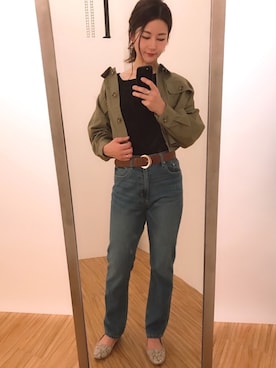 「GU（ジーユー）のアイテム（アクセサリー）」を使った、MiZUKiさん（レディース・160cm）の冬コーディネート