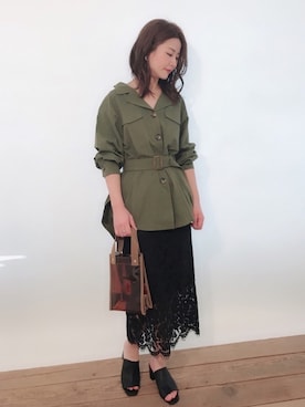「natural couture（ナチュラルクチュール）のアイテム（イヤリング）」を使った、MiZUKiさん（レディース・160cm）の春コーディネート