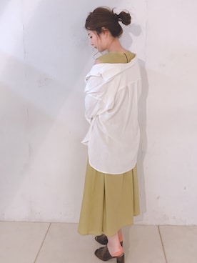 「べっ甲」｜「アイテム（ジャケット/アウター）」を使った、MiZUKiさん（レディース・160cm）の春コーディネート