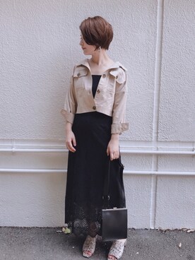 「natural couture（ナチュラルクチュール）のアイテム（イヤリング）」を使った、MiZUKiさん（レディース・160cm）の夏コーディネート
