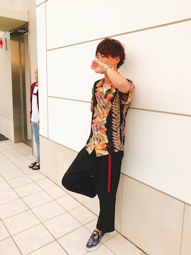 「アイテム（スリッポン、その他）」を使った、SHIONさん（メンズ・175cm）の夏コーディネート