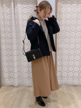 「キュロットパンツ」｜「アイテム（その他アウター）」を使った、Shinommyさん（レディース・158cm）の冬コーディネート