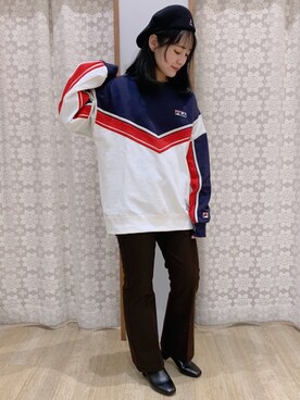 「BTS」｜「アイテム（ハンチング/ベレー帽）」を使った、Shinommyさん（レディース・158cm）の冬コーディネート
