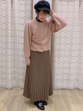 「ハンチング」｜「アイテム（タンクトップ）」を使った、Shinommyさん（レディース・158cm）の冬コーディネート
