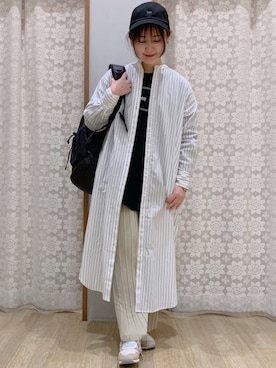 「LEE」｜「アイテム（シャツワンピース）」を使った、Shinommyさん（レディース・158cm）の春コーディネート